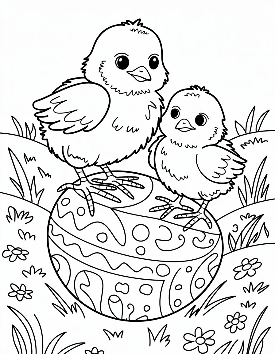 Chicks on Easter Egg